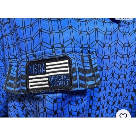 Official Sports International Nisoa Soccer Referee shirt Blue Men's SZ L  jersey - Picture 5 of 7